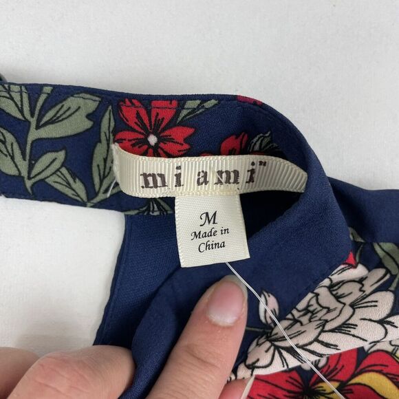 NWT Francescas Miami Mi Ami Blue Floral Sleeveless High Neck Dress Sz M $48 - Picture 9 of 11